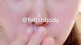 Swag chinese netizen self-shot asmr deepthroat training results