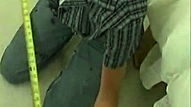 Skinny blonde swallows huge cum load?