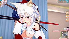 Momiji's Breasts Squeezed In Touhou Hentai, Ohh