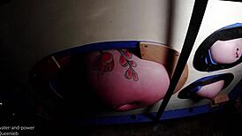 Queenieb indulges in an amazing enema spa day, filling her belly with pleasure