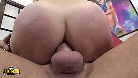 Brunette with hot ass and big mouth goes wild when deep penetration hits hard and strong