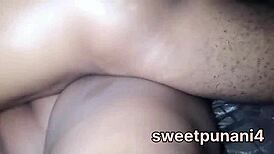 Ebony bbw rides monster cock in missionary, cumming hard with rough orgasm