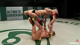 Huge boobs wrestler growls, I'm gonna dominate this milf hard!