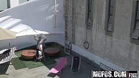 Teen Pornstar Raven Bay Gets Her Pussy Fucked and Sucks Cock on the Roof by Drone Hunter