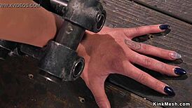 ebony bound legs gagged deepthroat rough caning