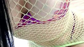 Sheila caught herself enjoying a solo session on the couch.