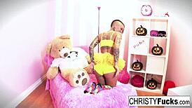 i'm christy mack dressing up for halloween and playing with myself