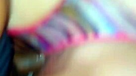 Watch resabooxxx pull those colorful panties aside for a sloppy BBC fuck in close-up POV.