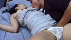 Hot Japanese babe riding hard on top with hairy pussy! 😍