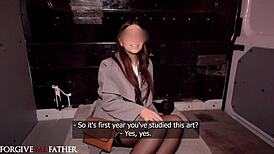 Pretty Italian art student trades blowjob for camera cash