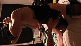 Amateur slave wife bound and wanded until she screams and cums.