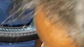 lil girl gives car blowjob cum