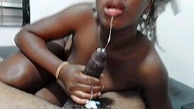 Spitting on big tits, wishing your cum while sucking cock 😏