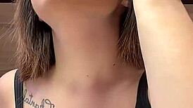 Huge braless tits straining tanktop fabric