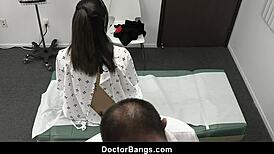 shy asian sports teen madi laine gets bent over for blowjob in doctors examination