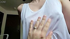 sloppy wet banging with petite teen's natural tits