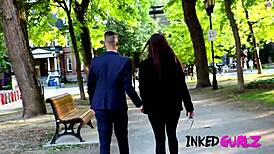 these tattooed babes are getting rough in a group bang with sucking and heels.