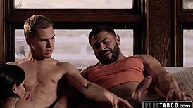 hey, bisexual couple seduces newbie into bareback anal threesome