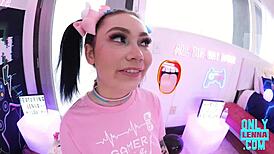 i visited lenna lux at big gulp girls for some fun cosplay