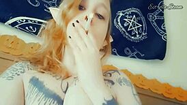 Elf playing with her natural tits