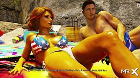 Retrieving the past with beach sex in hentai