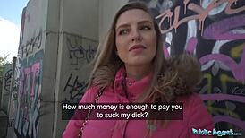 Public Agent: Stunning Model Figure Babe Sucks Cock Outdoors Before Hardcore Indoor Fucking