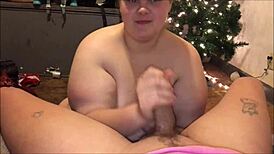 The hot bride says, 'Give me your cum on my tits'