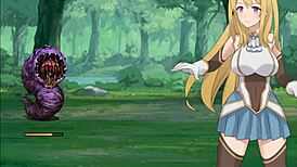 Blonde teen Sheila gets sucked by leech enemy in Hgame