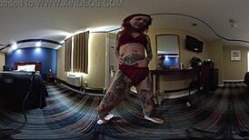 Scarlett Storm Undresses in VR Shower, Ripping Clothes for Solo Striptease