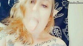 Elf playing with her natural tits