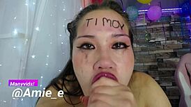 Slut Faces Huge Loads In Deepthroat Gagging