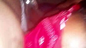 ebony babe blows for cash in closet