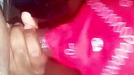 ebony babe blows for cash in closet