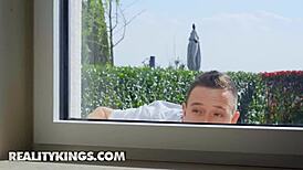 Why is Nikki Nuttz spying on Liya Silver and Mona Blue scissoring?