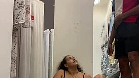 Latina employee caught masturbating and squirting in public store