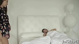 Teen 18+ J floozy bent over naked in amateur sucking session