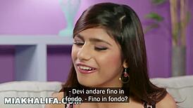 Mia Khalifa shares insights in Italian-subtitled interview.