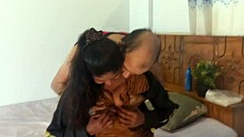 interracial couple's hot tight pussy action at home 😈