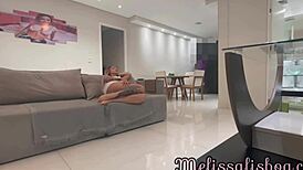 Delicious blowjob for internet technician, he came on my face!