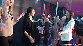 wet party lesbians fingering tight quims in wild orgy. dancing and banging all night long.