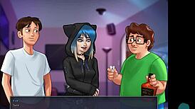 Summertime Saga: Petite Babe Teases with Small Tits in POV