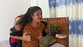 interracial couple's hot tight pussy action at home 😈