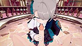 pretty anime girl lynette gets fucked in pov style from genshin impact premium