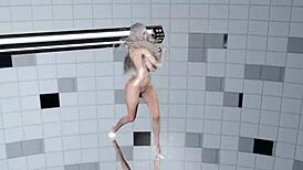 Intriguing 3D dance girl performs online.