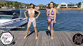 Brunette Milf Latina Brazilian Ladies Dance With Small Natural Tits In Lesbian Lesson