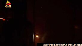 Hardcore action in hotel room by horny gay couple