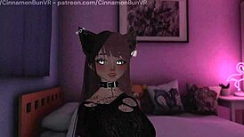 Shy girl tries new dildo on her pussy in VRChat 😊