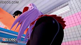 In this anime hentai, zero two performs a passionate blowjob. She sucks deeply with her japanese charm.