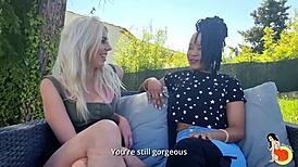 ebony slut really into big cocks so she takes two monster ones in threesome