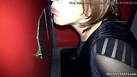 damn, t-girls suckin n fuckin cocks at gloryholes